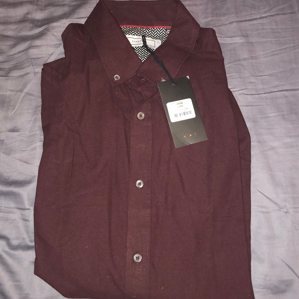 Wine color long sleeve button up